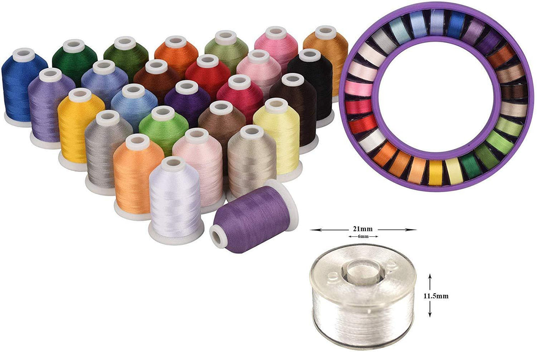 Simthread 27 Colors Trilobal Embroidery Thread with Prewound Bobbins Simthread
