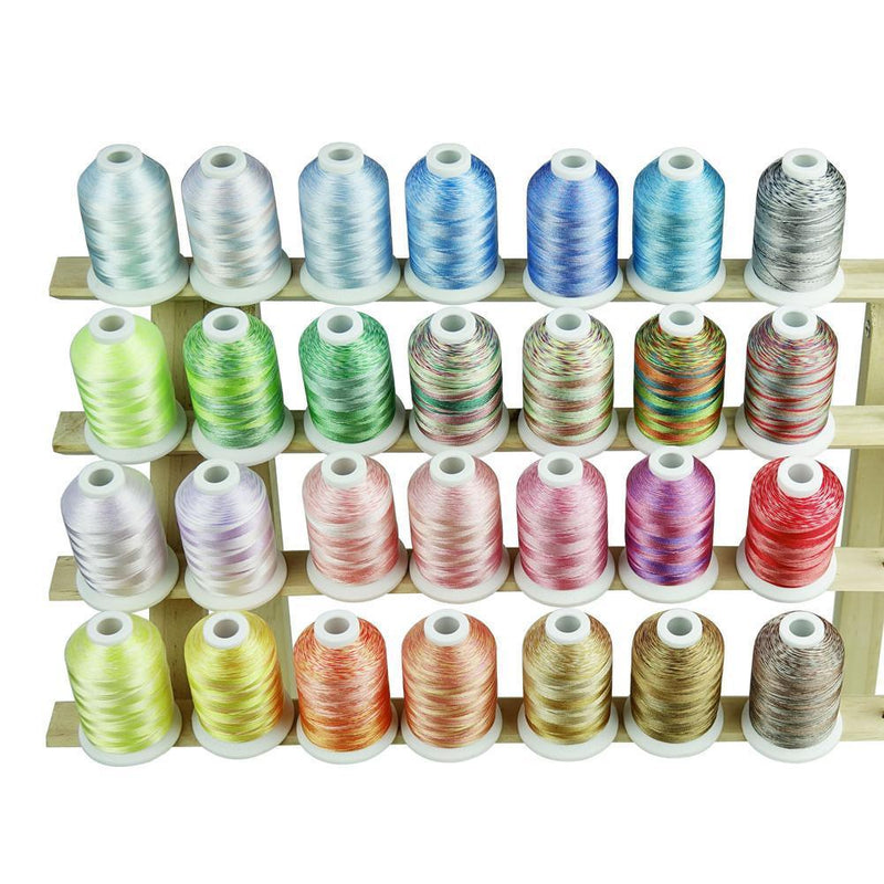 Simthread 28 Variegated Colors Embroidery Thread Set 1000M - Simthread - High Quality Machine Embroidery Thread Supplier