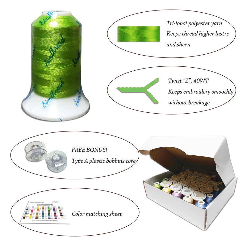 Simthread 32/40/63/120 Colors Embroidery Thread Kit 300/500/1000M - Simthread - High Quality Machine Embroidery Thread Supplier