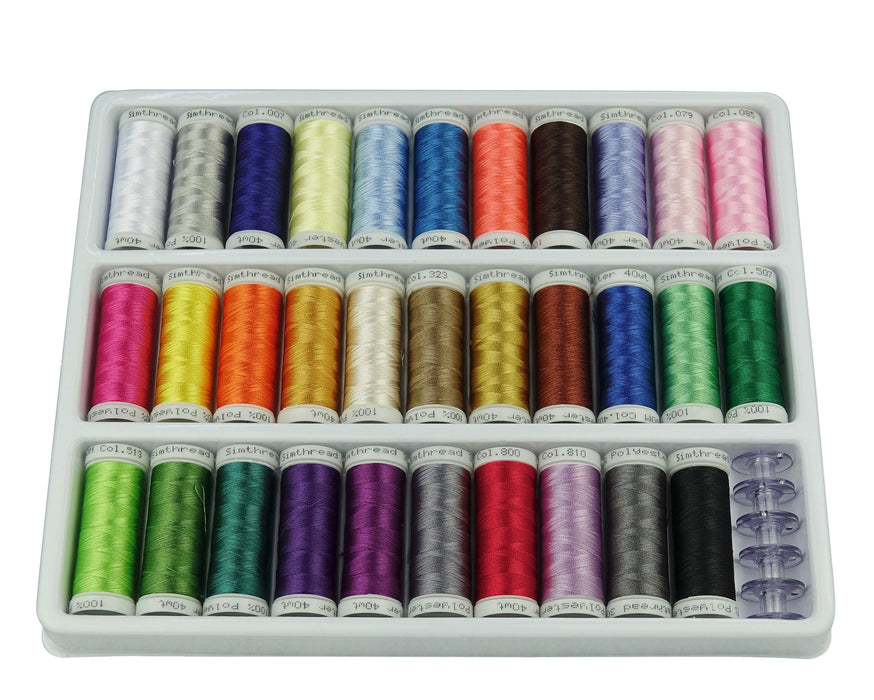 Simthread 32/40/63/120 Colors Embroidery Thread Kit 300/500/1000M