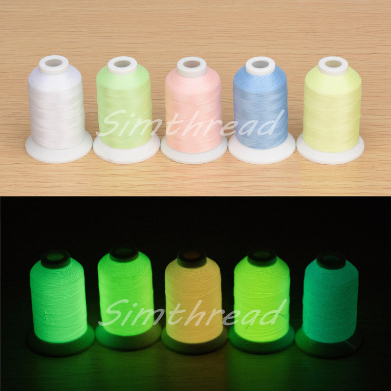Simthread 5 Colors Luminous Embroidery Thread Set- 500M - Simthread - High Quality Machine Embroidery Thread Supplier