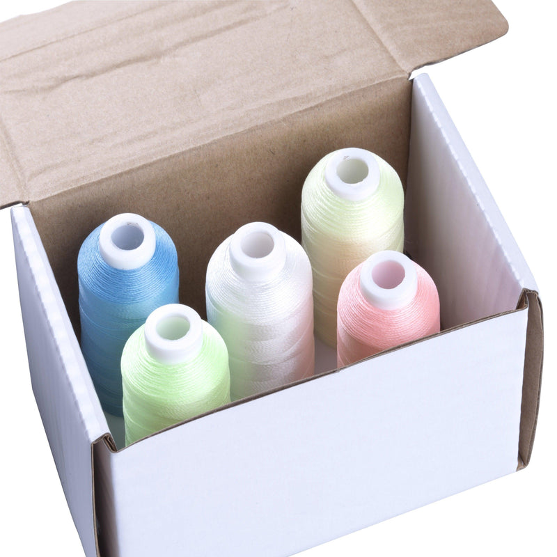 Simthread 5 Colors Luminous Embroidery Thread Set- 500M - Simthread - High Quality Machine Embroidery Thread Supplier