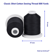 Simthread 6 Black Snap Spool Cotton Quilting Thread 730M - Simthread - High Quality Machine Embroidery Thread Supplier