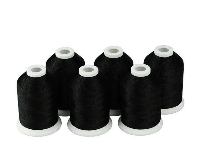 Simthread 6 Pcs Black & White Embroidery Thread - 1000M Simthread LLC