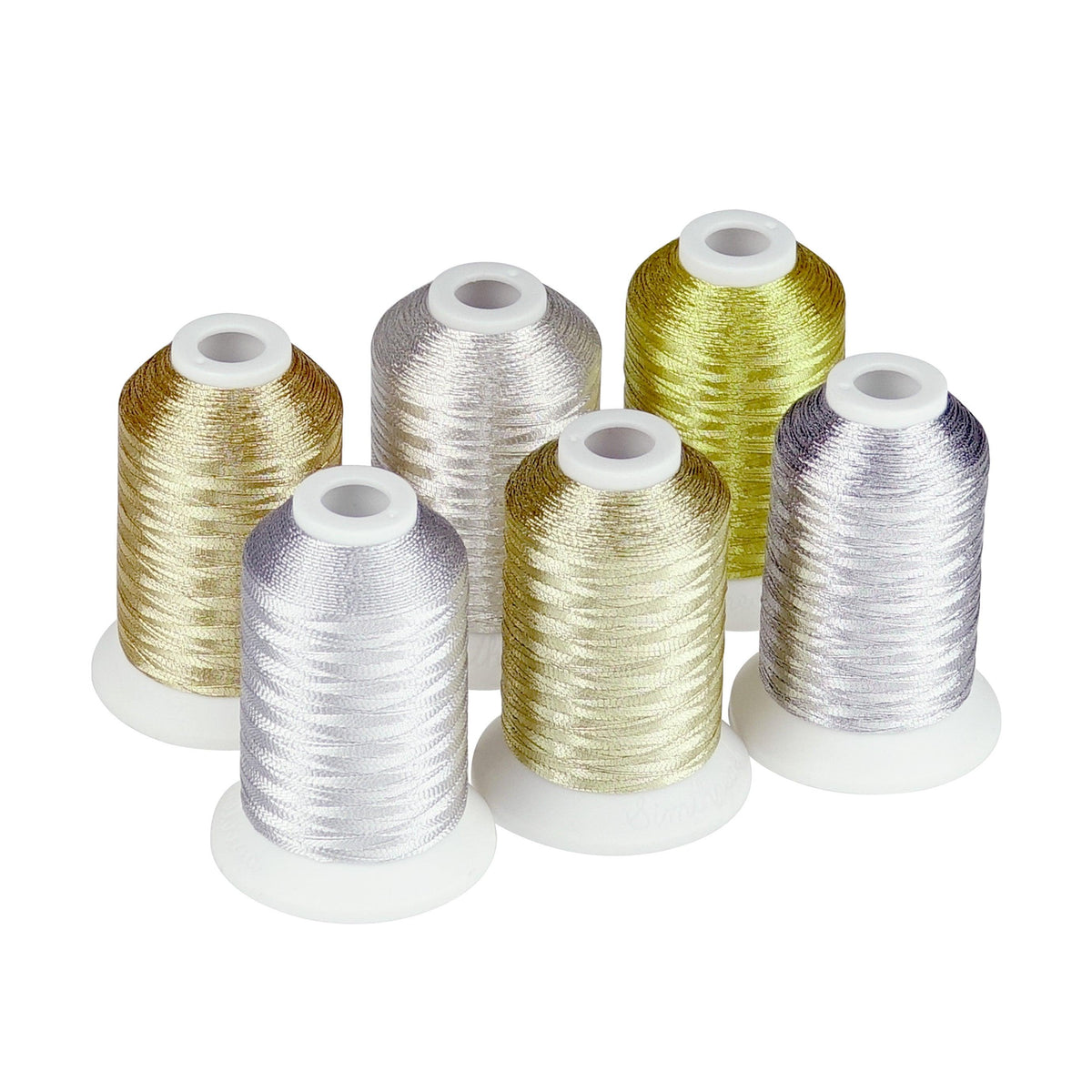 Simthread 6 Pcs Silver & Gold Colors Metallic Embroidery Thread — Simthread  - High Quality Machine Embroidery Thread Supplier