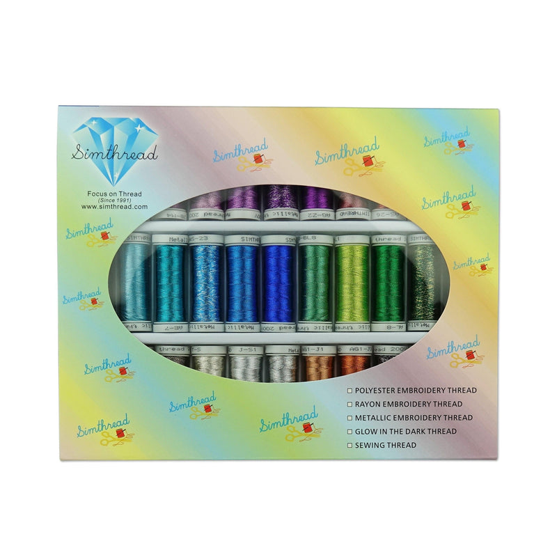 Simthread 6/16/32 Colors Metallic Embroidery Thread - 180M - Simthread - High Quality Machine Embroidery Thread Supplier