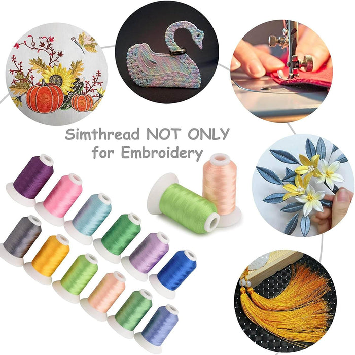 63 COLORS POLYESTER EMBROIDERY THREAD KIT PLASTIC BOX-550/1100YARDS —  Simthread - High Quality Machine Embroidery Thread Supplier