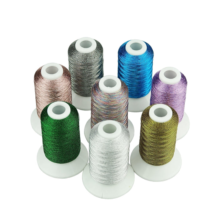 Simthread 8 Colors Metallic Embroidery Thread - 500M - Simthread - High Quality Machine Embroidery Thread Supplier