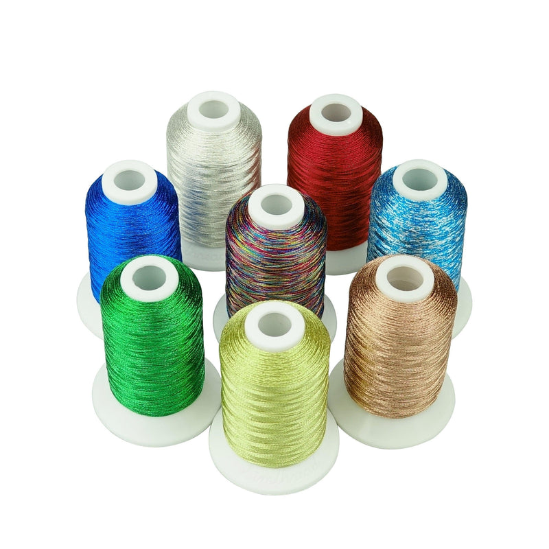 Simthread 8 Colors Metallic Embroidery Thread - 500M - Simthread - High Quality Machine Embroidery Thread Supplier