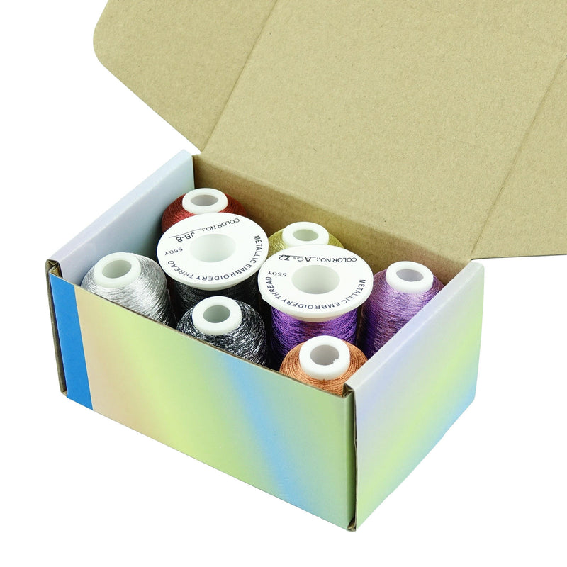 Simthread 8 Colors Metallic Embroidery Thread - 500M - Simthread - High Quality Machine Embroidery Thread Supplier