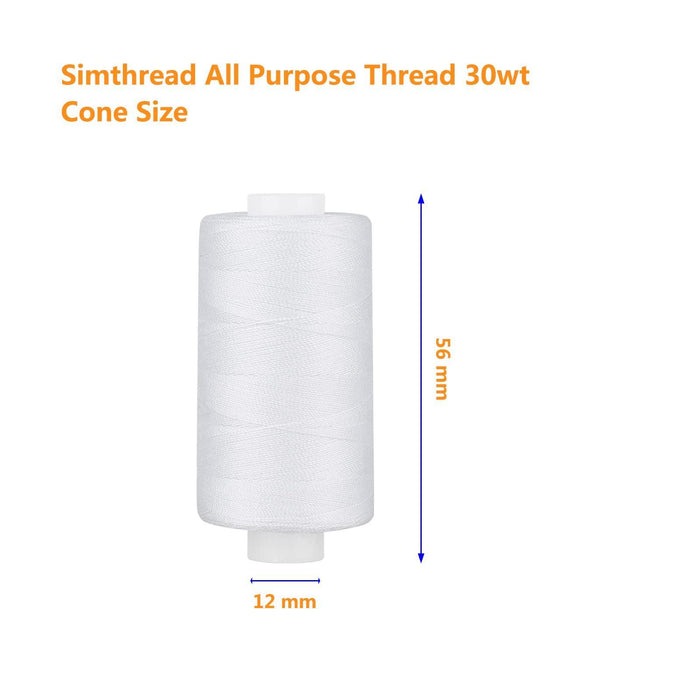 Simthread White Black Thread 400Y with Hand Needles Simthread 