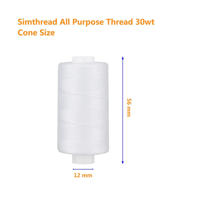 Simthread White Black Thread 400Y with Hand Needles Simthread 